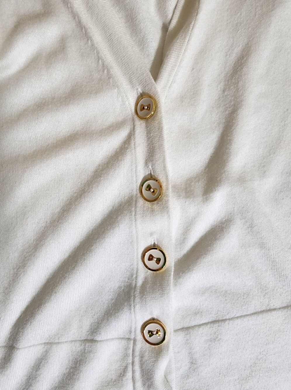 Lilly Pulitzer White Button Front V-Neck Cardigan Sweater Size Small - Picture 8 of 9